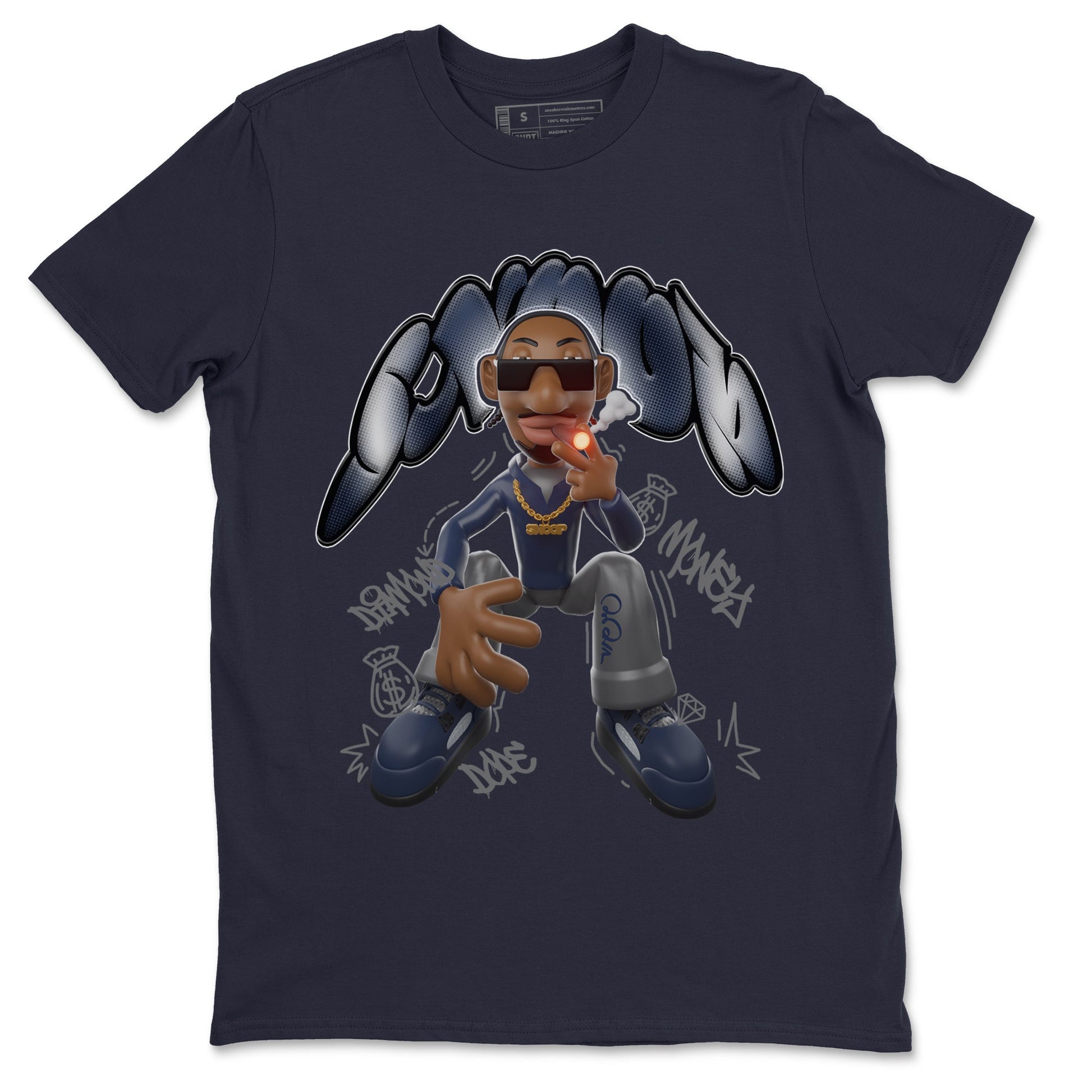 Air Jordan 5 Georgetown shirt to match jordans Snoop sneaker tees AJ5 Georgetown SNRT Sneaker Release Tees Unisex Navy 2 T-Shirt