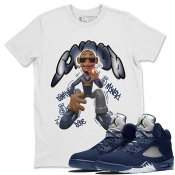 Air Jordan 5 Georgetown shirt to match jordans Snoop sneaker tees AJ5 Georgetown SNRT Sneaker Release Tees Unisex White 1 T-Shirt