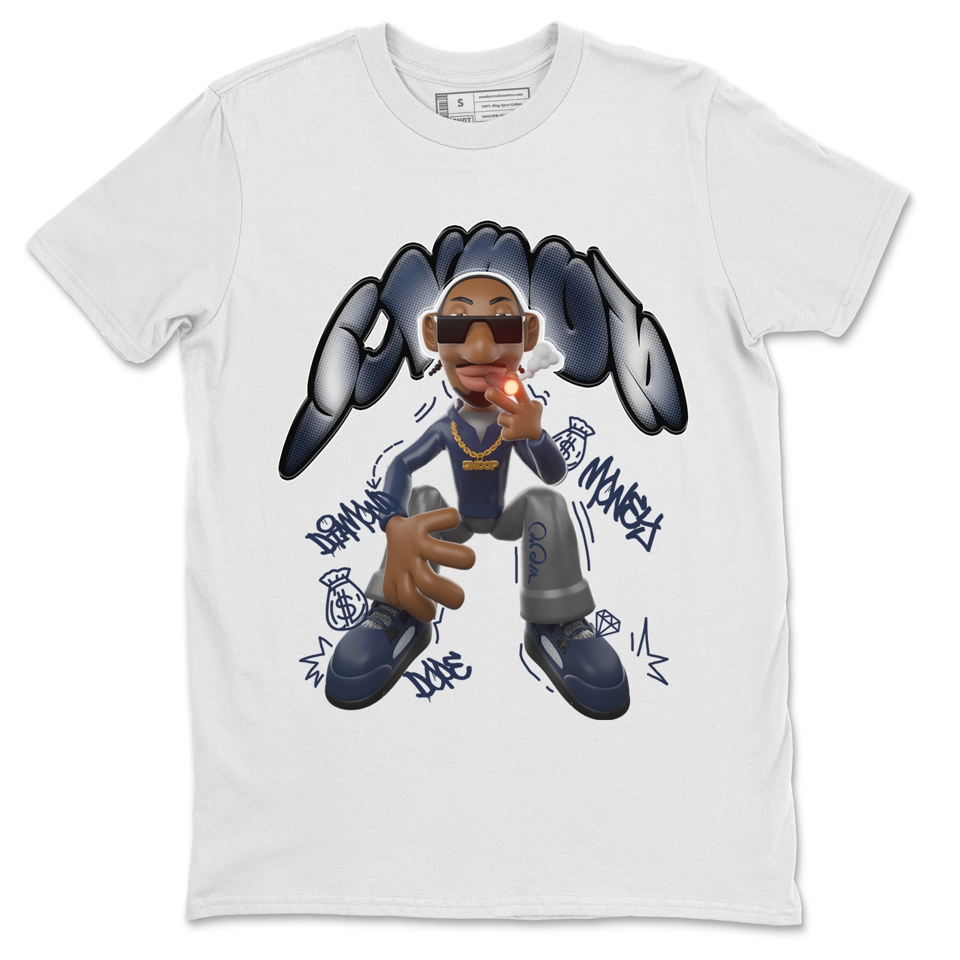Air Jordan 5 Georgetown shirt to match jordans Snoop sneaker tees AJ5 Georgetown SNRT Sneaker Release Tees Unisex White 2 T-Shirt