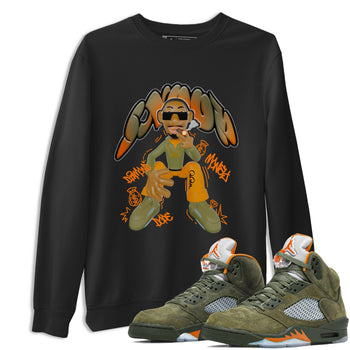 5s Olive shirt to match jordans Snoop sneaker tees Air Jordan 5 Olive SNRT Sneaker Release Tees unisex cotton Black 1 crew neck shirt