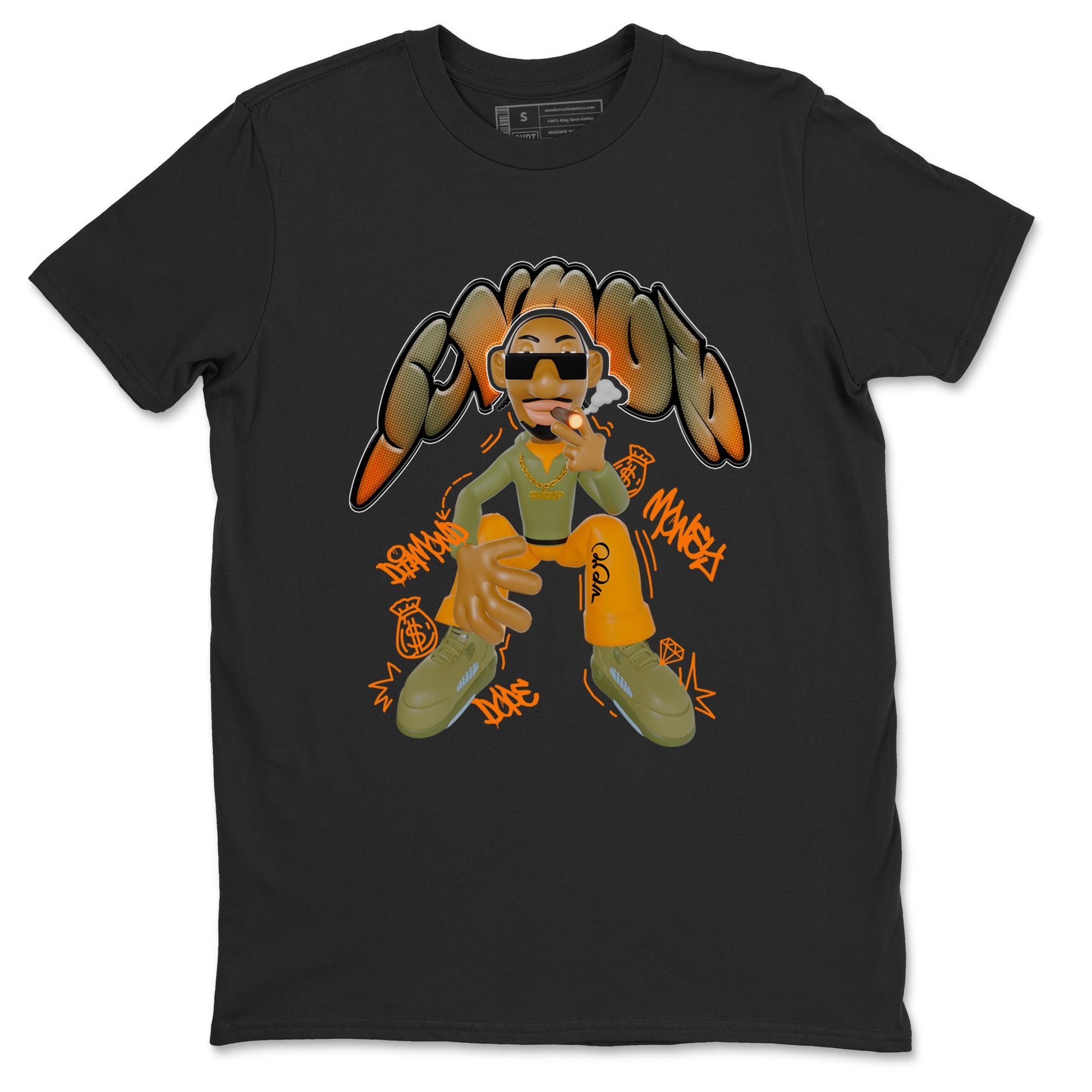 5s Olive shirt to match jordans Snoop sneaker tees Air Jordan 5 Olive SNRT Sneaker Release Tees unisex cotton Black 2 crew neck shirt