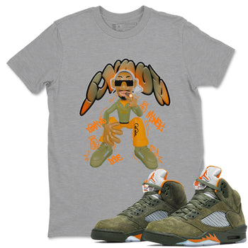 5s Olive shirt to match jordans Snoop sneaker tees Air Jordan 5 Olive SNRT Sneaker Release Tees unisex cotton Heather Grey 1 crew neck shirt