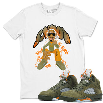 5s Olive shirt to match jordans Snoop sneaker tees Air Jordan 5 Olive SNRT Sneaker Release Tees unisex cotton White 1 crew neck shirt