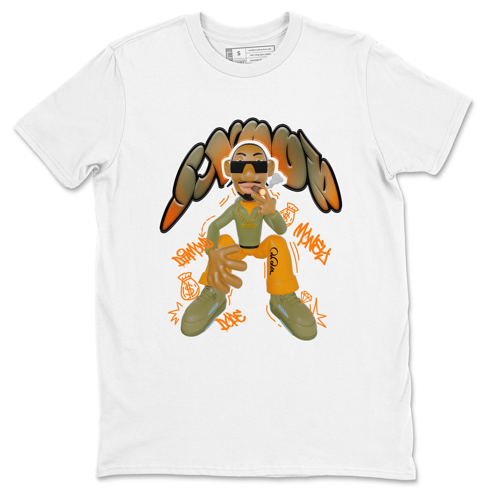 5s Olive shirt to match jordans Snoop sneaker tees Air Jordan 5 Olive SNRT Sneaker Release Tees unisex cotton White 2 crew neck shirt