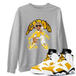 6s Yellow Ochre shirt to match jordans Snoop sneaker tees Air Jordan 6 Yellow Ochre SNRT Sneaker Release Tees Unisex Heather Grey 1 T-Shirt