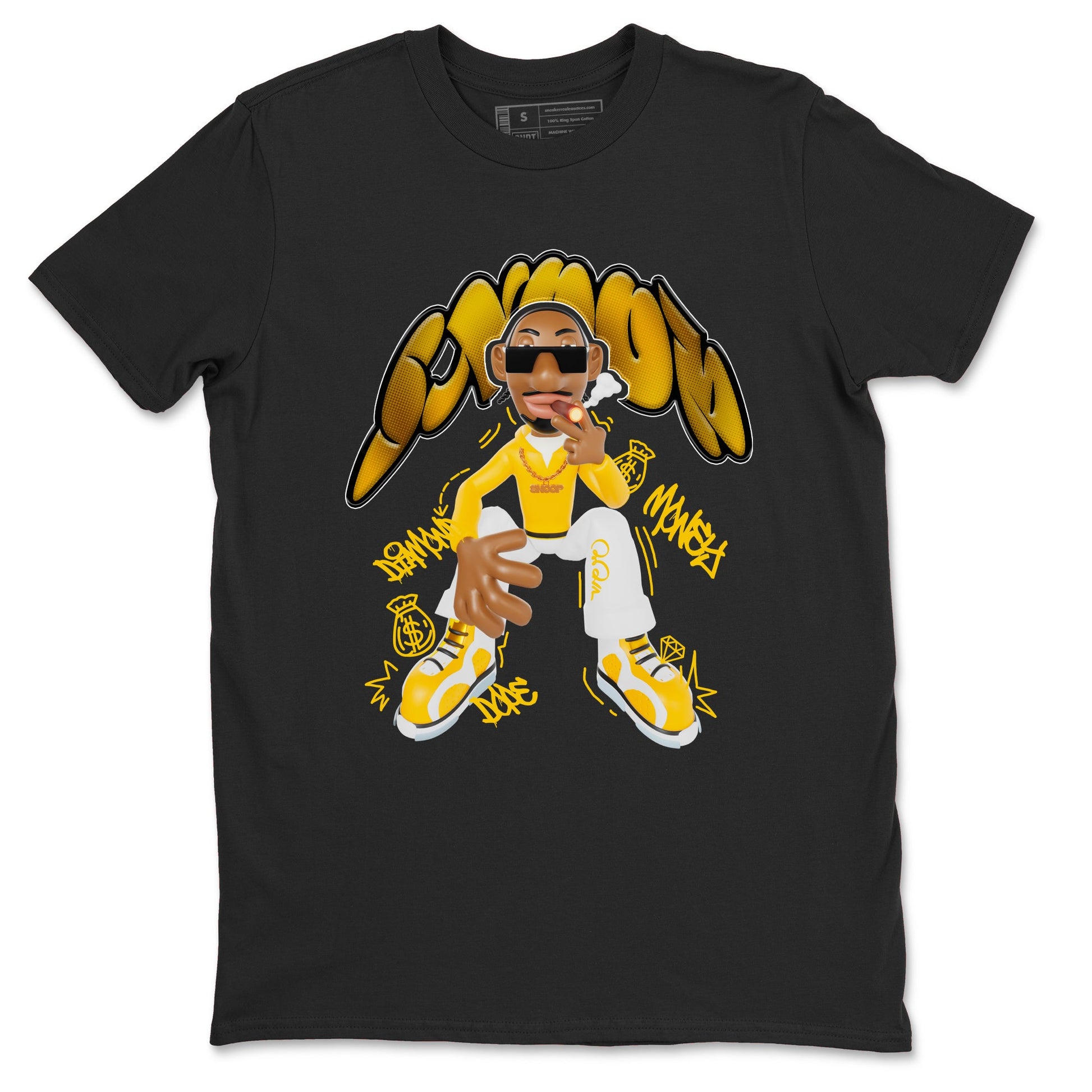 6s Yellow Ochre shirt to match jordans Snoop sneaker tees Air Jordan 6 Yellow Ochre SNRT Sneaker Release Tees Unisex Black 2 T-Shirt