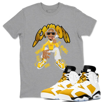 6s Yellow Ochre shirt to match jordans Snoop sneaker tees Air Jordan 6 Yellow Ochre SNRT Sneaker Release Tees Unisex Heather Grey 1 T-Shirt