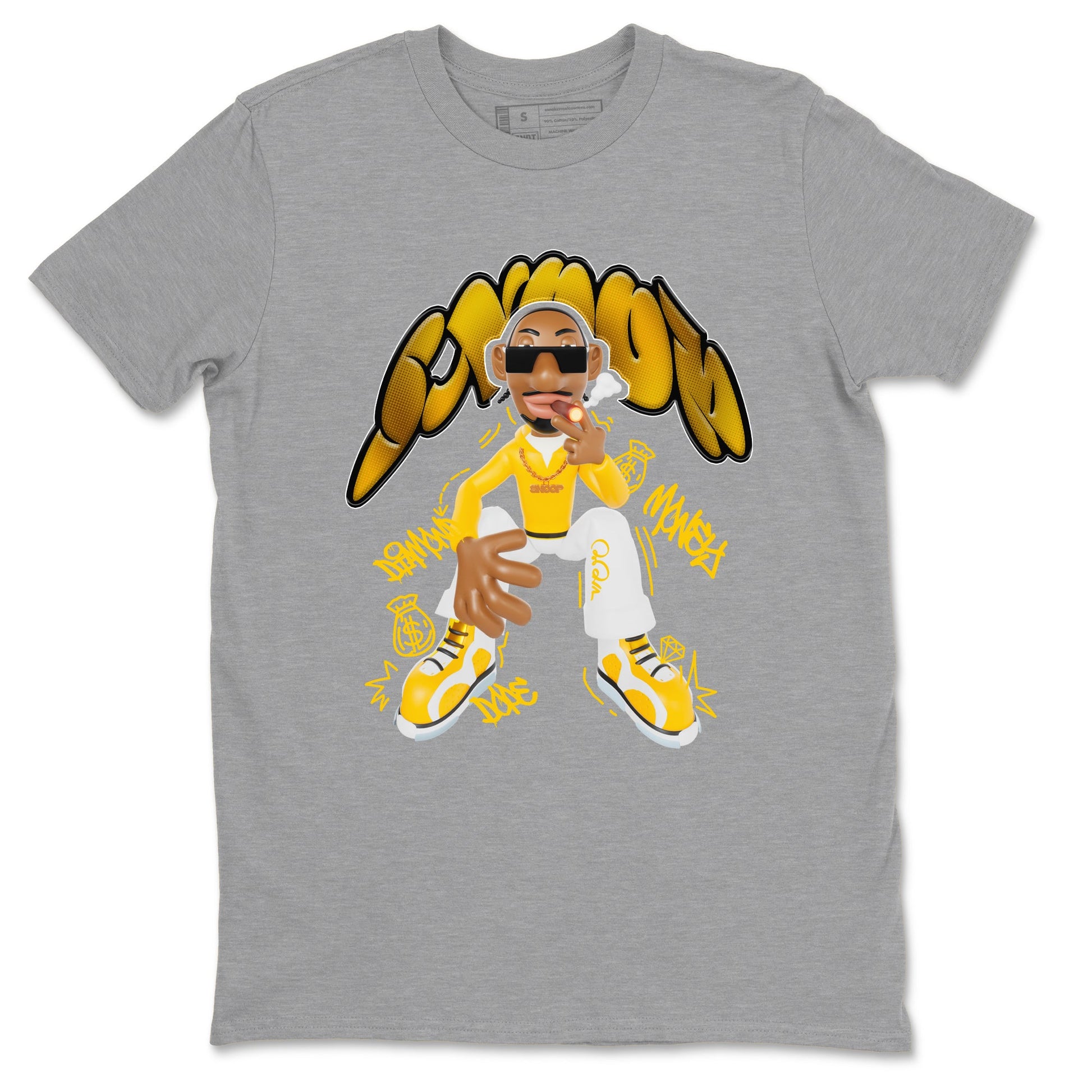 6s Yellow Ochre shirt to match jordans Snoop sneaker tees Air Jordan 6 Yellow Ochre SNRT Sneaker Release Tees Unisex Heather Grey 2 T-Shirt