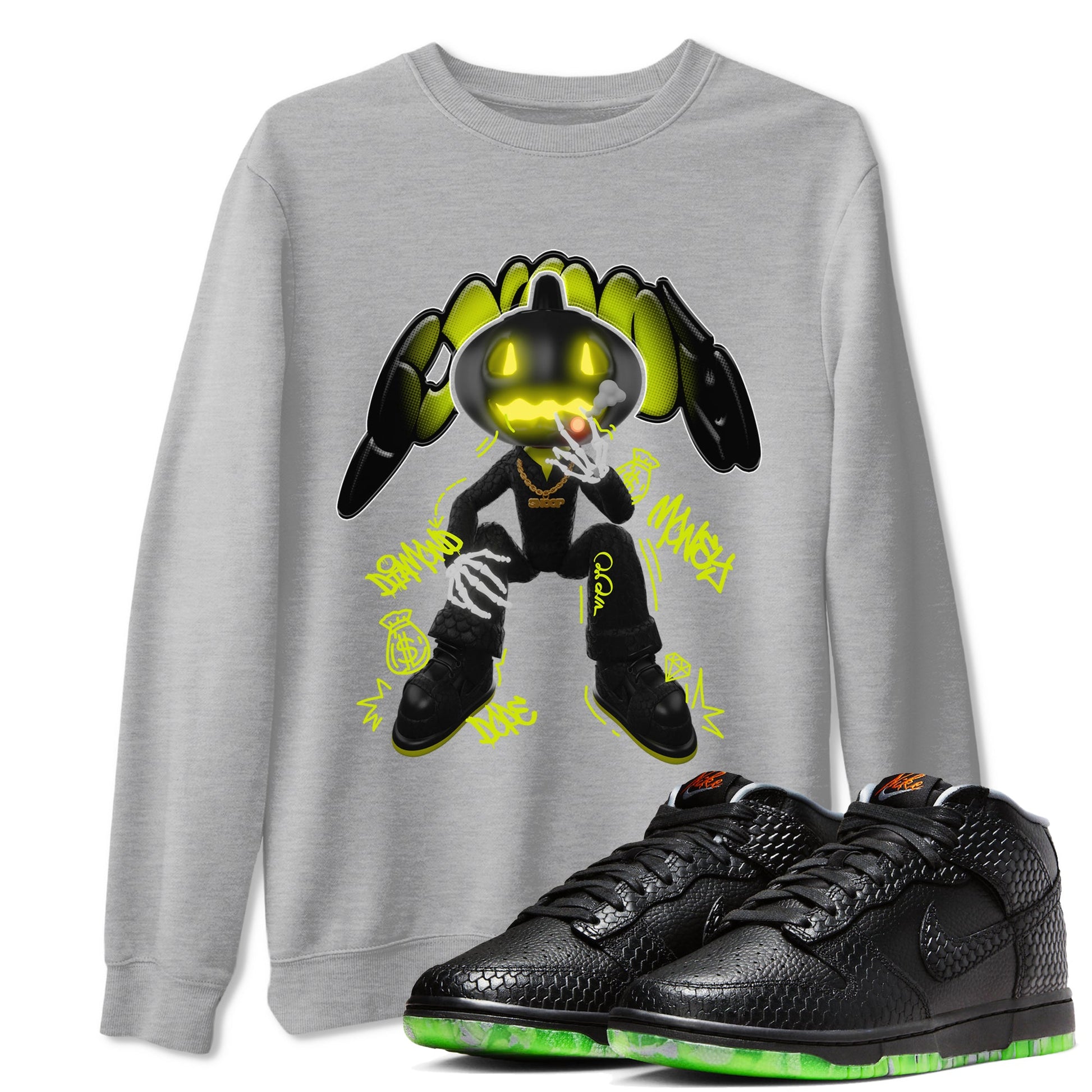 Dunk Mid Premium shirt to match jordans Snoop sneaker tees halloween horror nights Nike Dunk Halloween SNRT Sneaker Release Tees Unisex Heather Grey 1 T-Shirt