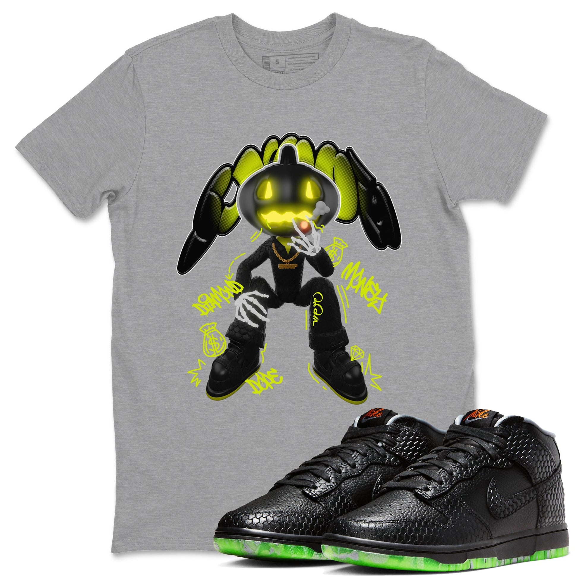 Dunk Mid Premium shirt to match jordans Snoop sneaker tees halloween horror nights Nike Dunk Halloween SNRT Sneaker Release Tees Unisex Heather Grey 1 T-Shirt