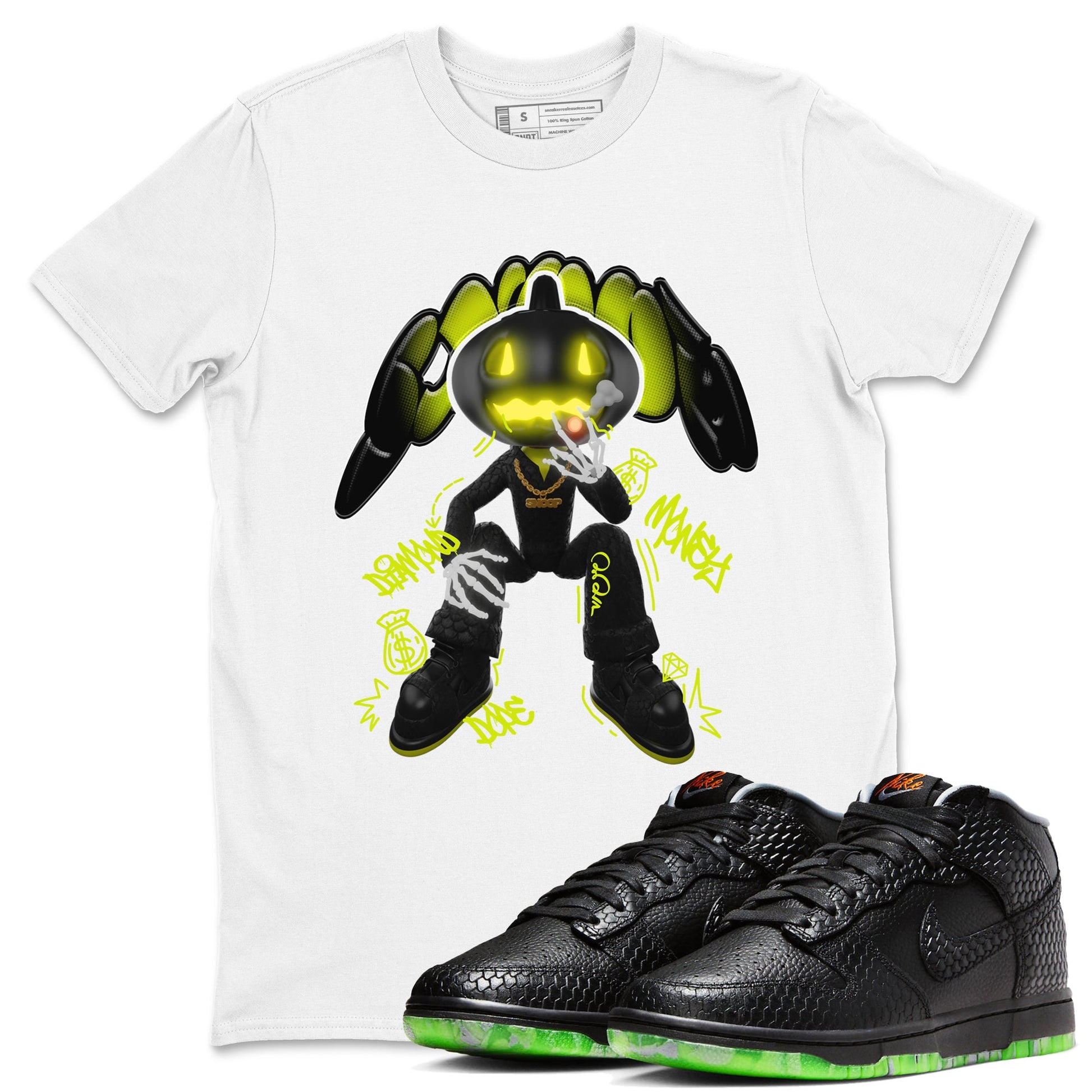 Dunk Mid Premium shirt to match jordans Snoop sneaker tees halloween horror nights Nike Dunk Halloween SNRT Sneaker Release Tees Unisex White 1 T-Shirt