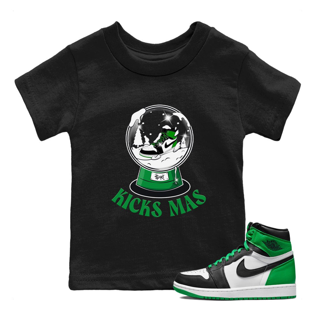 Air Jordan 1 Celtics shirt to match jordans Snow Ball sneaker tees Santa Gift AJ1 Celtics SNRT Sneaker Release Tees Baby Toddler Black 1 T-Shirt