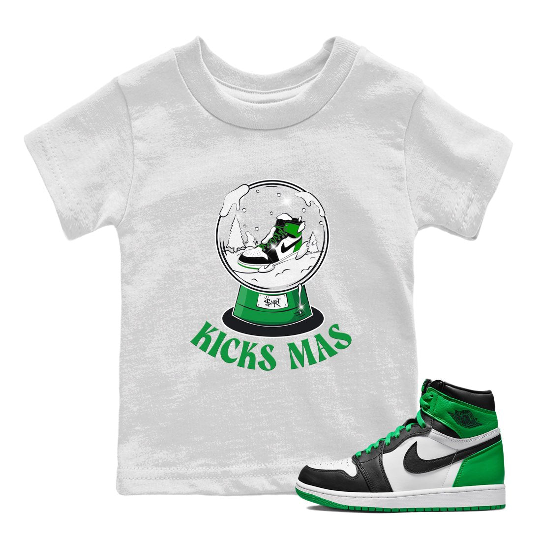 Air Jordan 1 Celtics shirt to match jordans Snow Ball sneaker tees Santa Gift AJ1 Celtics SNRT Sneaker Release Tees Baby Toddler White 1 T-Shirt