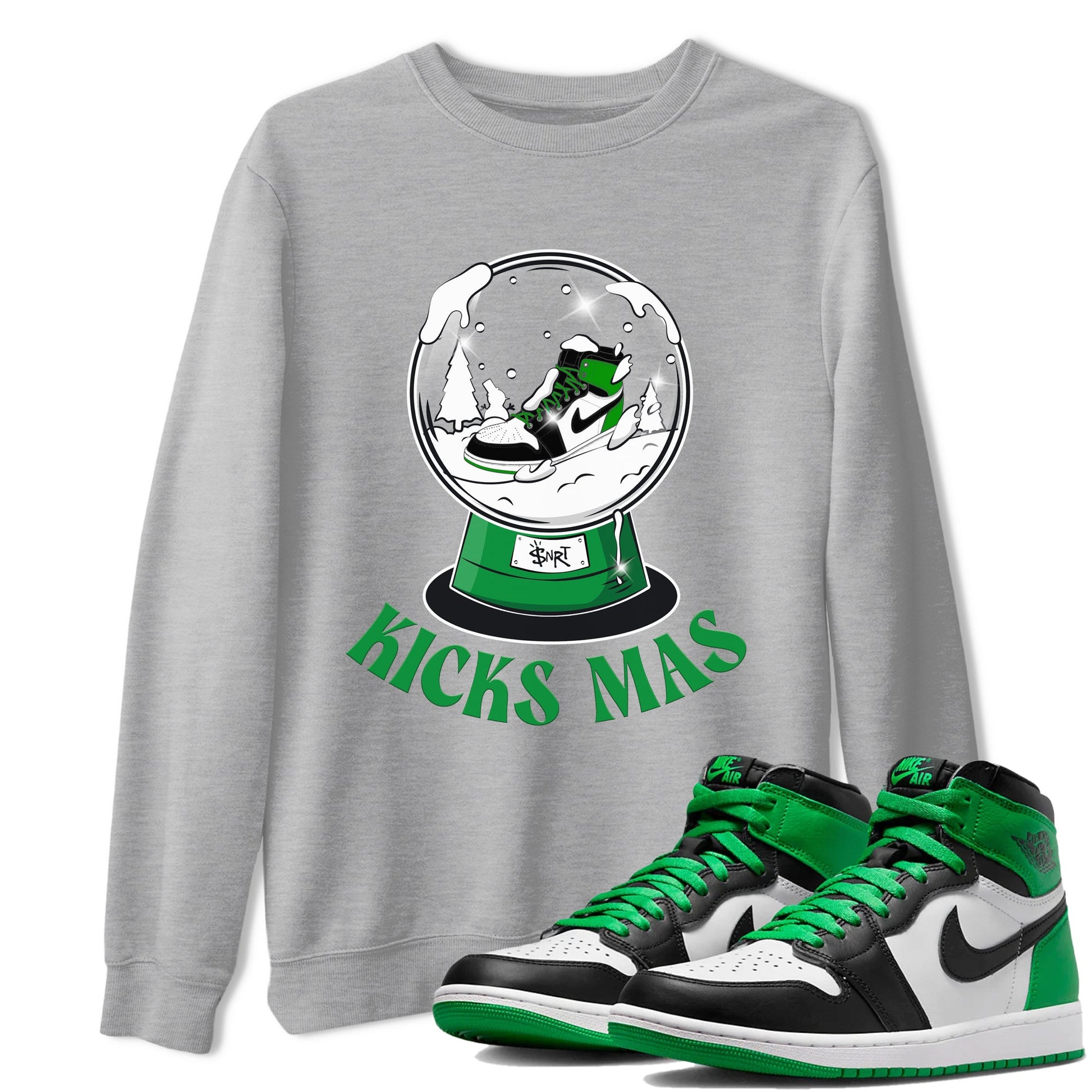 Air Jordan 1 Celtics shirt to match jordans Snow Ball sneaker tees Santa Gift AJ1 Celtics SNRT Sneaker Release Tees Unisex Heather Grey 1 T-Shirt