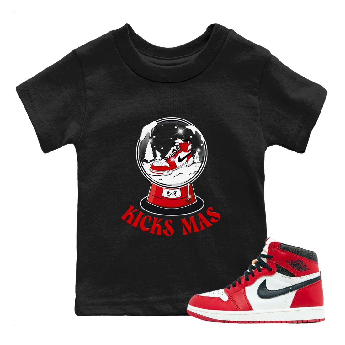 Air Jordan 1 Chicago shirt to match jordans Snow Ball sneaker tees Santa Gift AJ1 Chicago SNRT Sneaker Release Tees Baby Toddler Black 1 T-Shirt