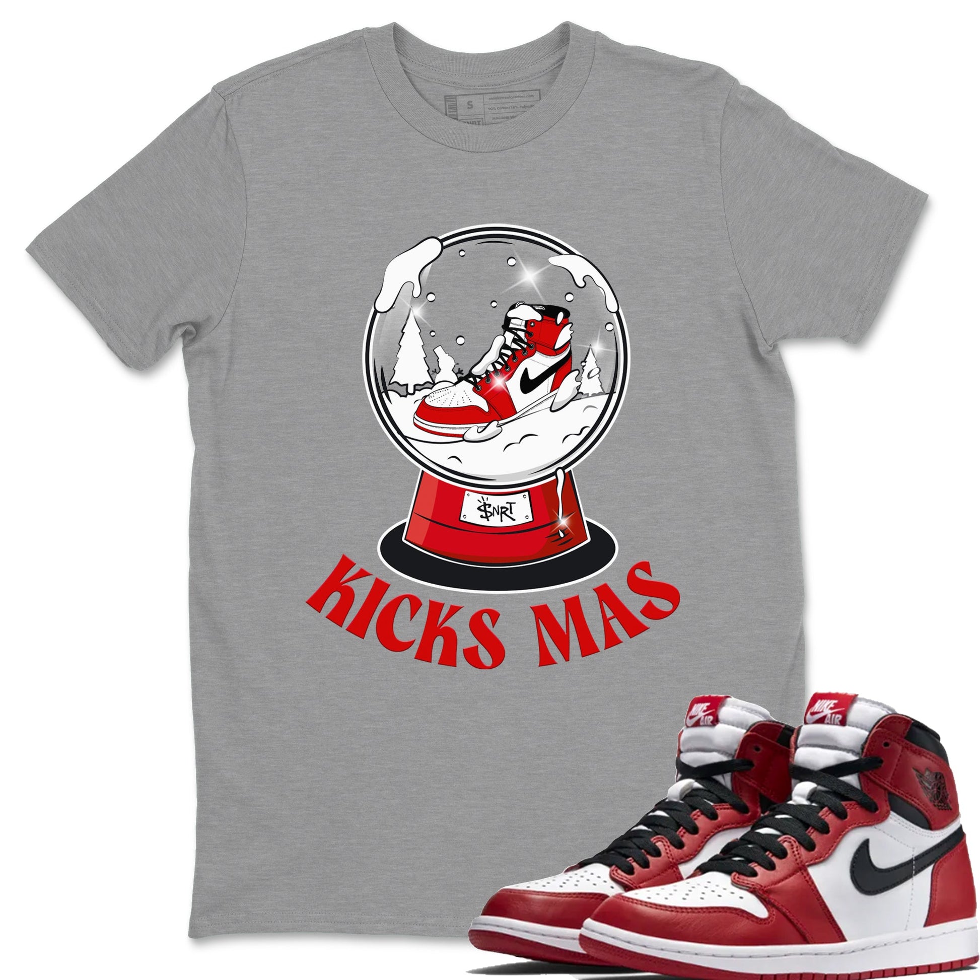 Air Jordan 1 Chicago shirt to match jordans Snow Ball sneaker tees Santa Gift AJ1 Chicago SNRT Sneaker Release Tees Unisex Heather Grey 1 T-Shirt