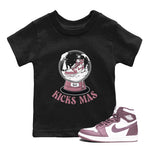 Air Jordan 1 Mauve shirt to match jordans Snow Ball sneaker tees Christmas Outfit AJ1 Mauve SNRT Sneaker Release Tees Baby Toddler Black 1 T-Shirt