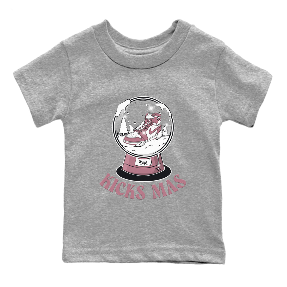 Air Jordan 1 Mauve shirt to match jordans Snow Ball sneaker tees Christmas Outfit AJ1 Mauve SNRT Sneaker Release Tees Baby Toddler Heather Grey 2 T-Shirt