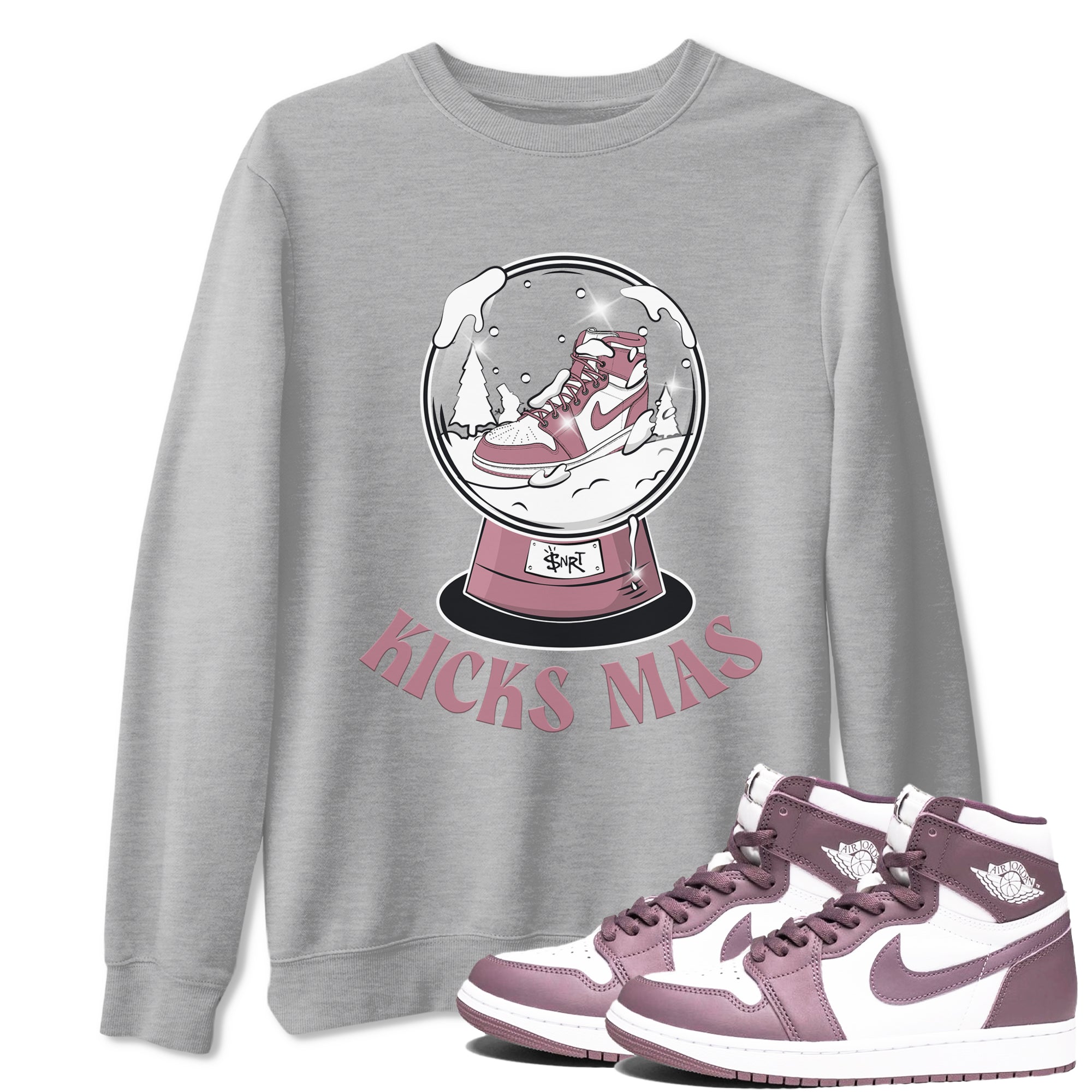 Air Jordan 1 Mauve shirt to match jordans Snow Ball sneaker tees Christmas Outfit AJ1 Mauve SNRT Sneaker Release Tees Unisex Heather Grey 1 T-Shirt