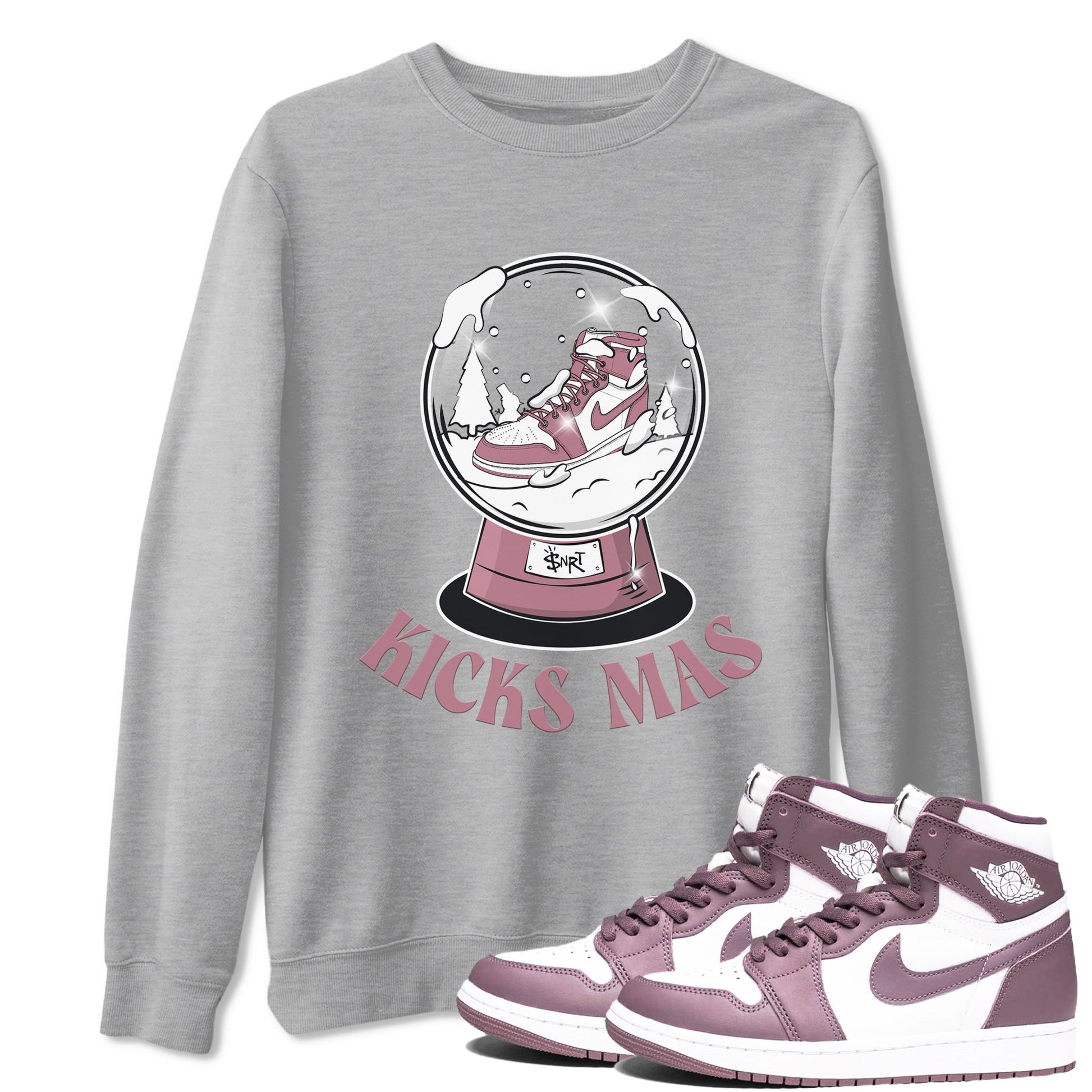 Air Jordan 1 Mauve shirt to match jordans Snow Ball sneaker tees Christmas Outfit AJ1 Mauve SNRT Sneaker Release Tees Unisex Heather Grey 1 T-Shirt