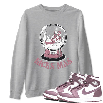 Air Jordan 1 Mauve shirt to match jordans Snow Ball sneaker tees Christmas Outfit AJ1 Mauve SNRT Sneaker Release Tees Unisex Heather Grey 1 T-Shirt