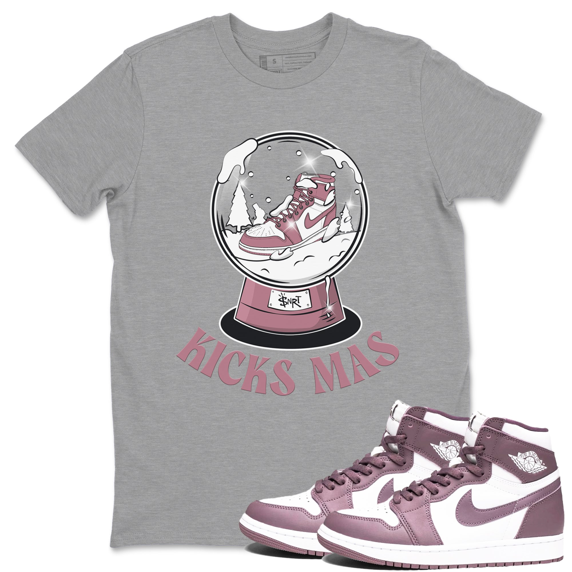 Air Jordan 1 Mauve shirt to match jordans Snow Ball sneaker tees Christmas Outfit AJ1 Mauve SNRT Sneaker Release Tees Unisex Heather Grey 1 T-Shirt