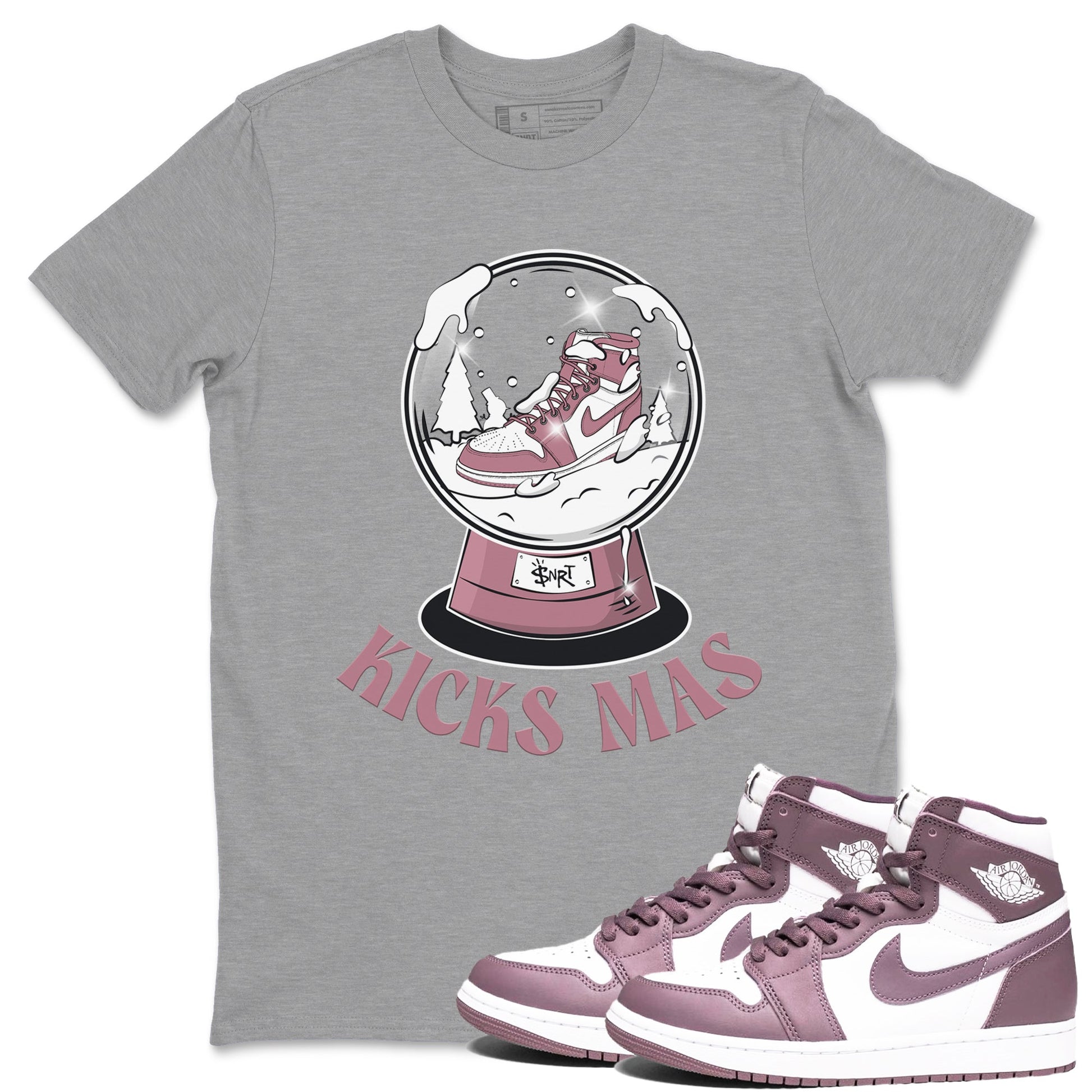 Air Jordan 1 Mauve shirt to match jordans Snow Ball sneaker tees Christmas Outfit AJ1 Mauve SNRT Sneaker Release Tees Unisex Heather Grey 1 T-Shirt