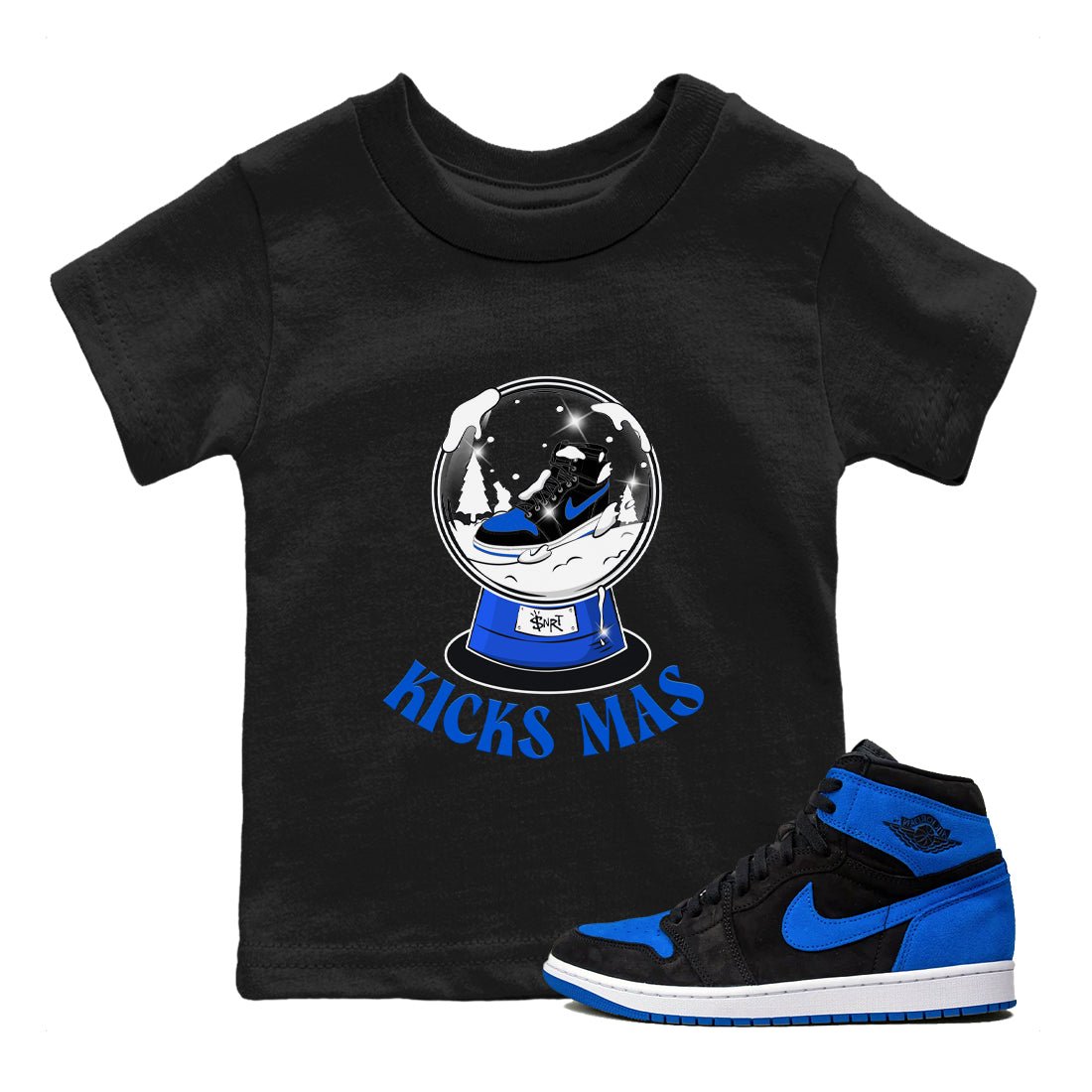 Air Jordan 1 Royal Reimagined shirt to match jordans Snow Ball sneaker tees Christmas Outfit AJ1 Royal Reimagined SNRT Sneaker Release Tees Baby Toddler Black 1 T-Shirt