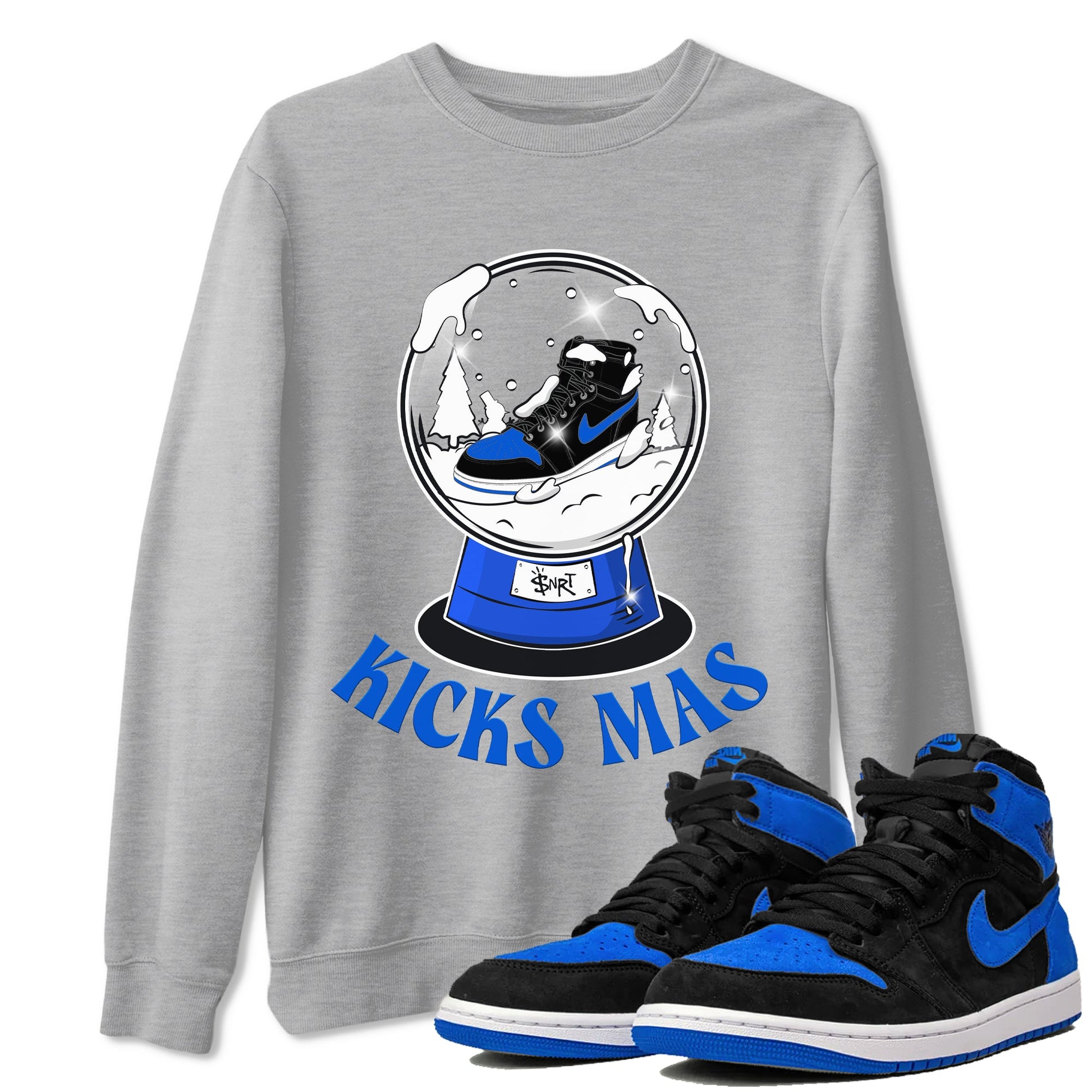 Air Jordan 1 Royal Reimagined shirt to match jordans Snow Ball sneaker tees Christmas Outfit AJ1 Royal Reimagined SNRT Sneaker Release Tees Unisex Heather Grey 1 T-Shirt