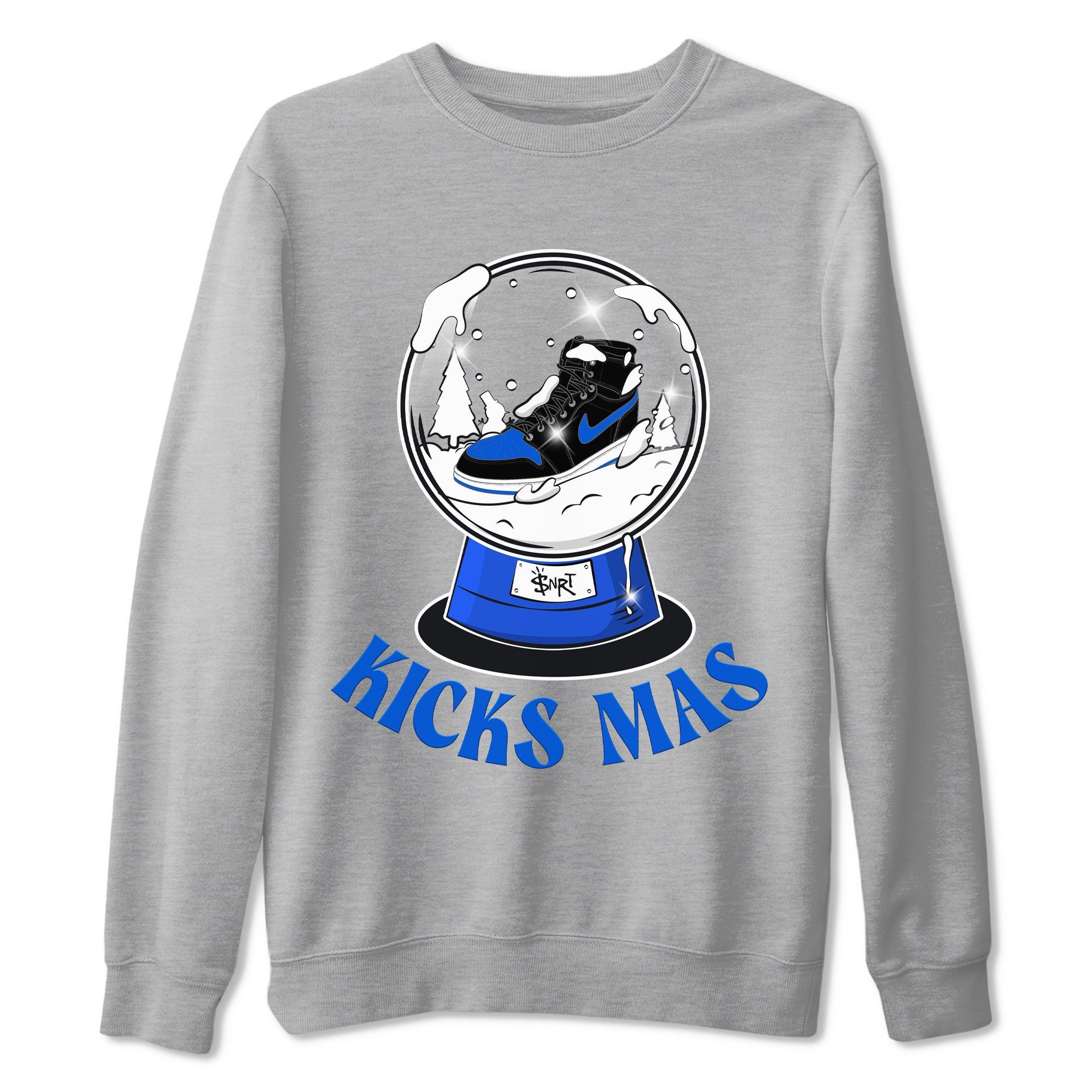 Air Jordan 1 Royal Reimagined shirt to match jordans Snow Ball sneaker tees Christmas Outfit AJ1 Royal Reimagined SNRT Sneaker Release Tees Unisex Heather Grey 2 T-Shirt