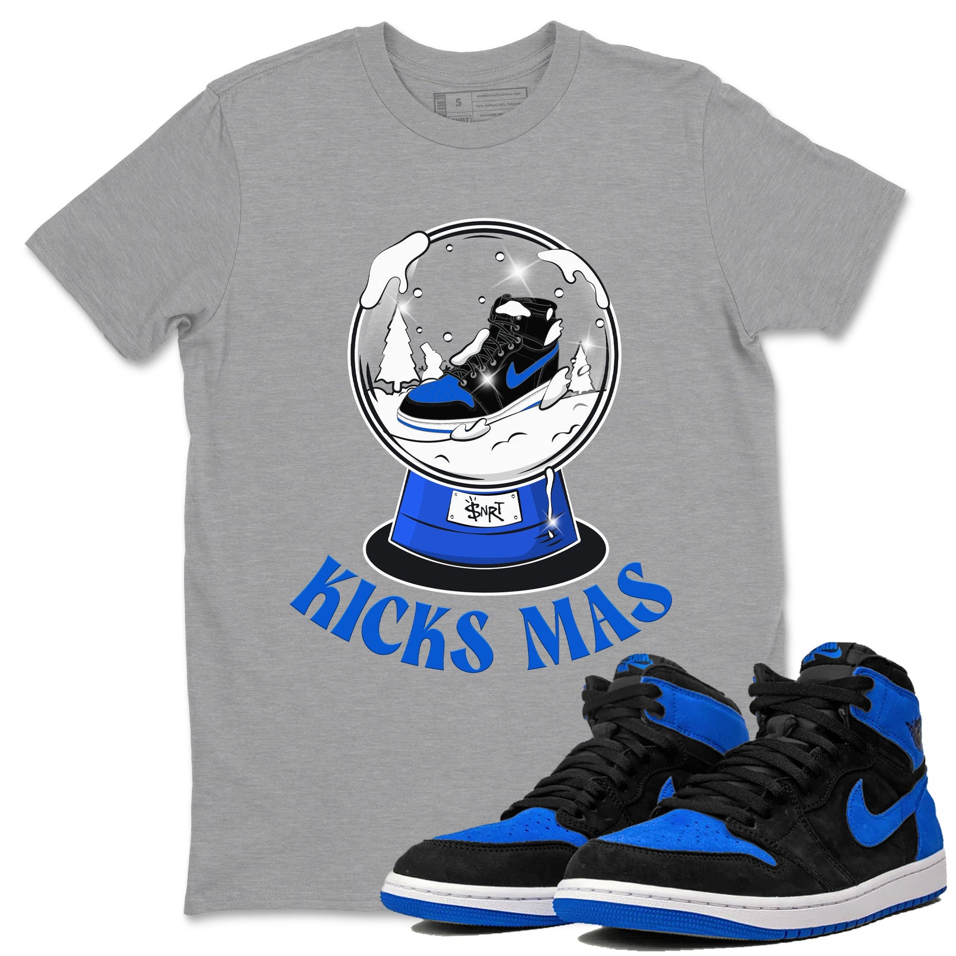 Air Jordan 1 Royal Reimagined shirt to match jordans Snow Ball sneaker tees Christmas Outfit AJ1 Royal Reimagined SNRT Sneaker Release Tees Unisex Heather Grey 1 T-Shirt