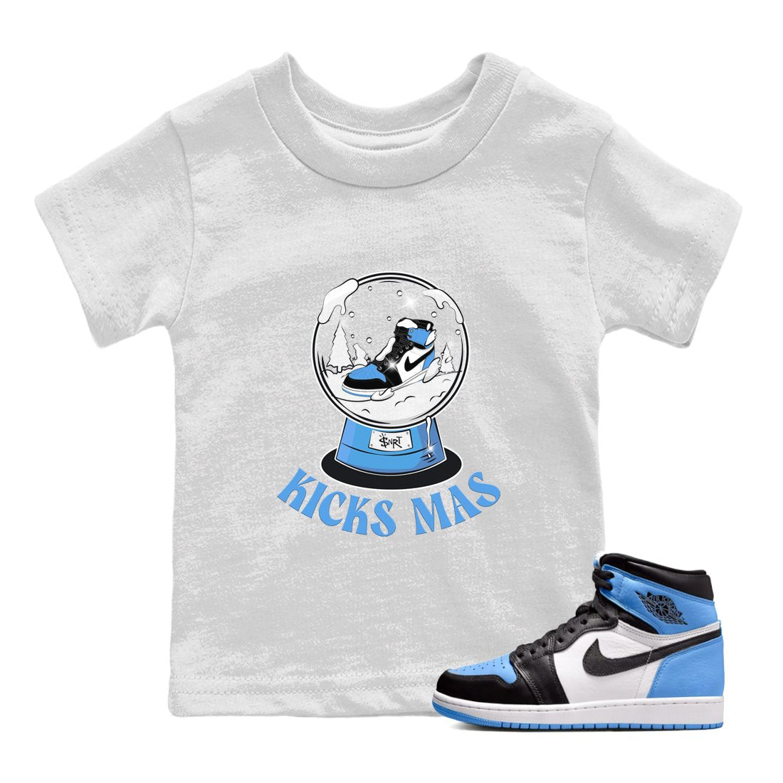 Air Jordan 1 UNC Toe shirt to match jordans Snow Ball sneaker tees Santa Gift AJ1 UNC Toe SNRT Sneaker Release Tees Baby Toddler White 1 T-Shirt