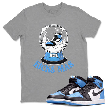 Air Jordan 1 UNC Toe shirt to match jordans Snow Ball sneaker tees Santa Gift AJ1 UNC Toe SNRT Sneaker Release Tees Unisex Heather Grey 1 T-Shirt