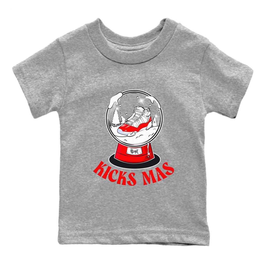 Air Jordan 11 Cherry shirt to match jordans Snow Ball sneaker tees Christmas Outfit AJ11 Cherry SNRT Sneaker Release Tees Baby Toddler Heather Grey 2 T-Shirt