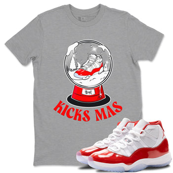 Air Jordan 11 Cherry shirt to match jordans Snow Ball sneaker tees Christmas Outfit AJ11 Cherry SNRT Sneaker Release Tees Unisex Heather Grey 1 T-Shirt