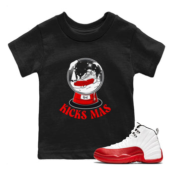Air Jordan 12 Cherry shirt to match jordans Snow Ball sneaker tees Christmas Gift AJ12 Cherry SNRT Sneaker Release Tees Baby Toddler Black 1 T-Shirt