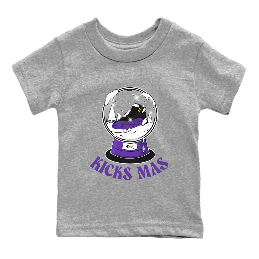 Air Jordan 12 Field Purple shirt to match jordans Snow Ball sneaker tees Christmas Outfit AJ12 Field Purple SNRT Sneaker Release Tees Baby Toddler Heather Grey 2 T-Shirt