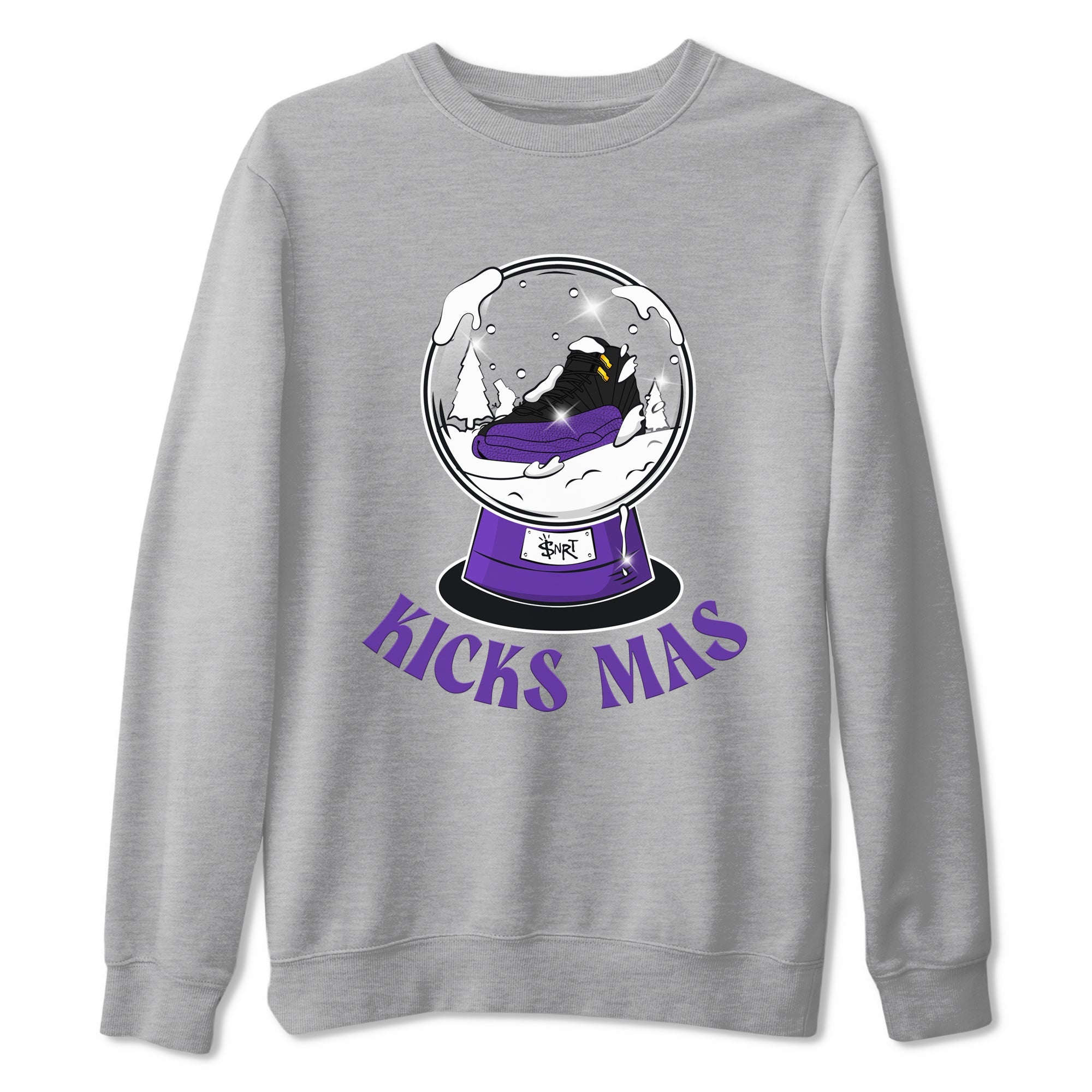 Air Jordan 12 Field Purple shirt to match jordans Snow Ball sneaker tees Christmas Outfit AJ12 Field Purple SNRT Sneaker Release Tees Unisex Heather Grey 2 T-Shirt