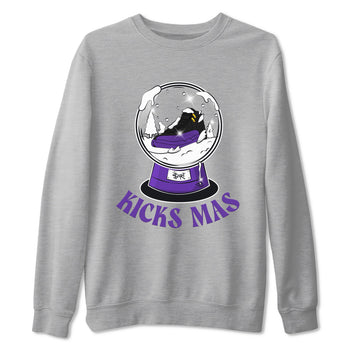 Air Jordan 12 Field Purple shirt to match jordans Snow Ball sneaker tees Christmas Outfit AJ12 Field Purple SNRT Sneaker Release Tees Unisex Heather Grey 2 T-Shirt