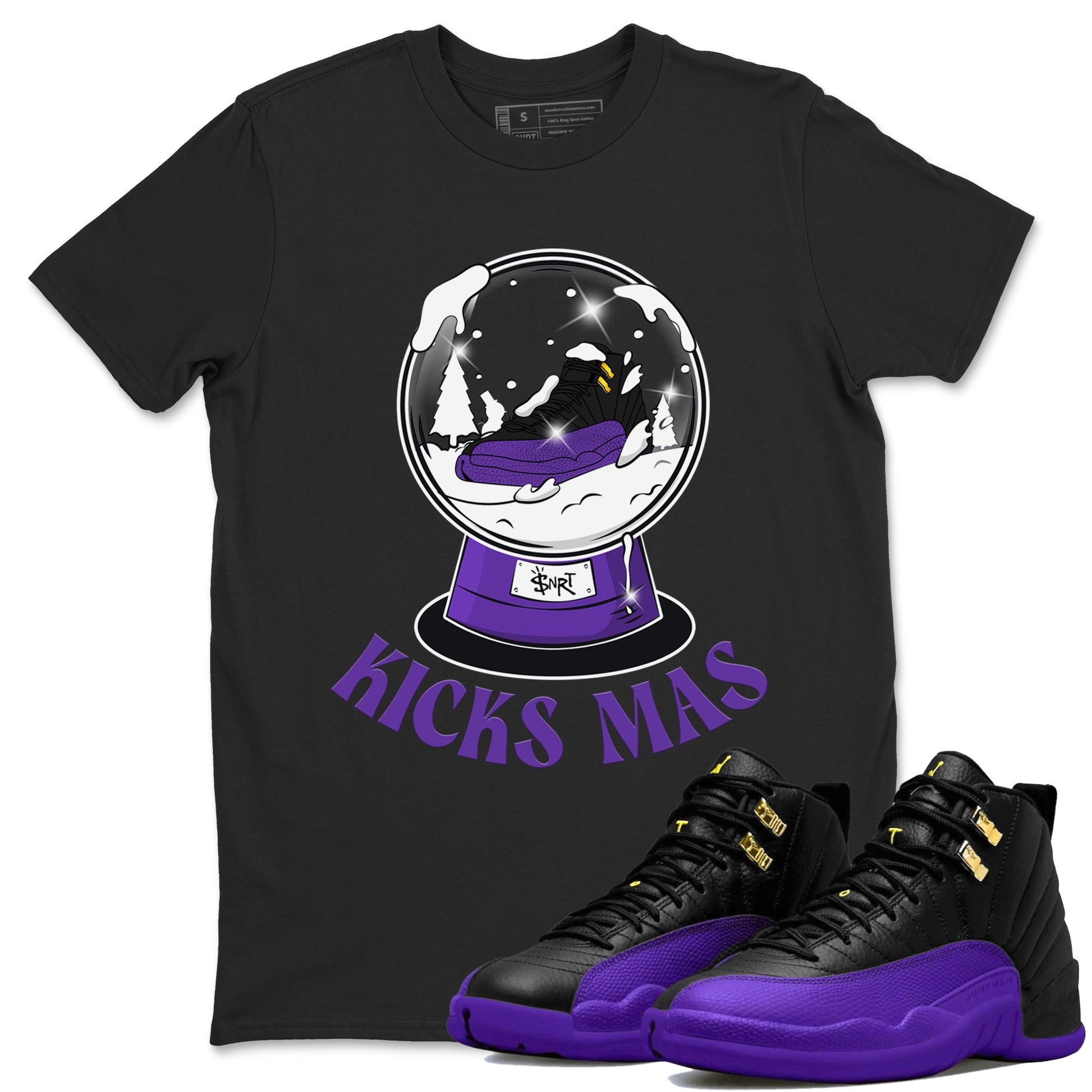 Air Jordan 12 Field Purple shirt to match jordans Snow Ball sneaker tees Christmas Outfit AJ12 Field Purple SNRT Sneaker Release Tees Unisex Black 1 T-Shirt