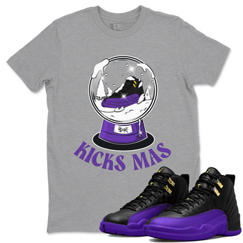 Air Jordan 12 Field Purple shirt to match jordans Snow Ball sneaker tees Christmas Outfit AJ12 Field Purple SNRT Sneaker Release Tees Unisex Heather Grey 1 T-Shirt