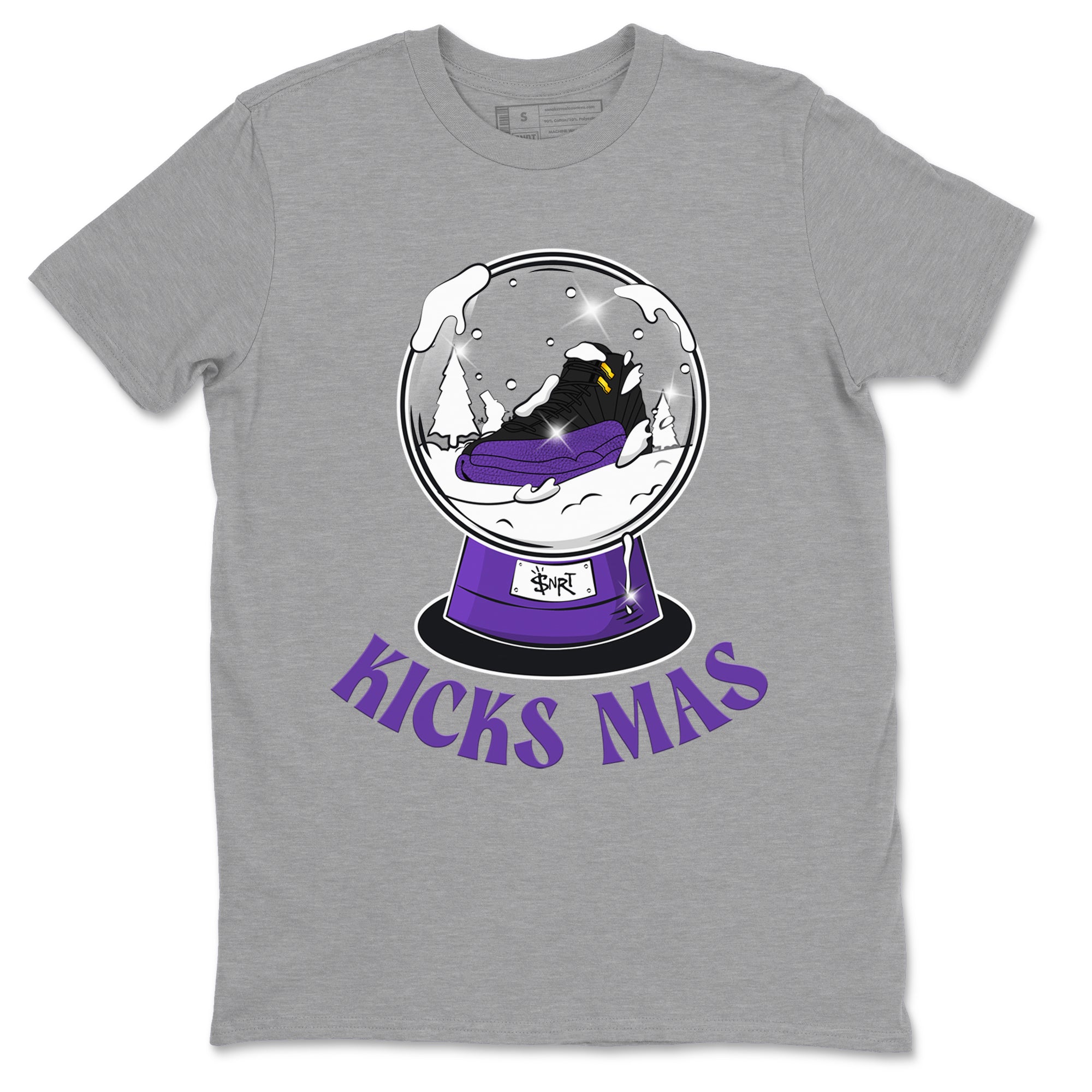 Air Jordan 12 Field Purple shirt to match jordans Snow Ball sneaker tees Christmas Outfit AJ12 Field Purple SNRT Sneaker Release Tees Unisex Heather Grey 2 T-Shirt