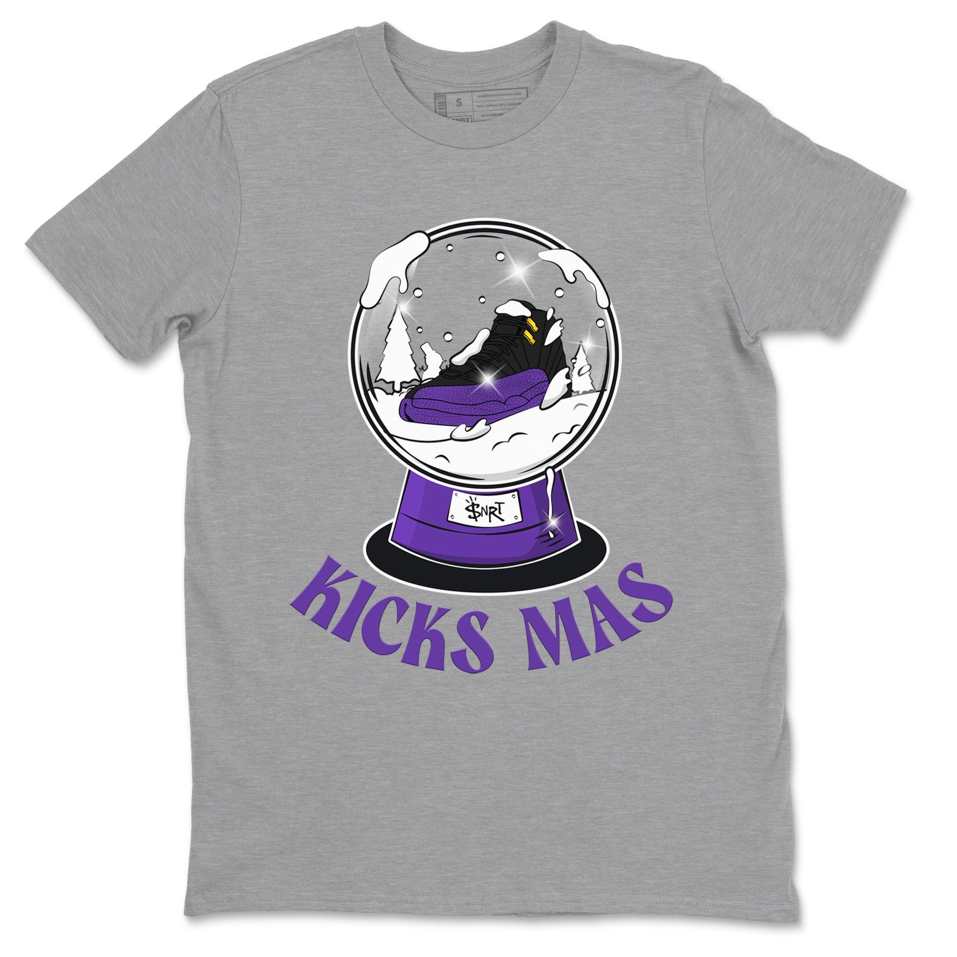 Air Jordan 12 Field Purple shirt to match jordans Snow Ball sneaker tees Christmas Outfit AJ12 Field Purple SNRT Sneaker Release Tees Unisex Heather Grey 2 T-Shirt