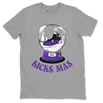 Air Jordan 12 Field Purple shirt to match jordans Snow Ball sneaker tees Christmas Outfit AJ12 Field Purple SNRT Sneaker Release Tees Unisex Heather Grey 2 T-Shirt