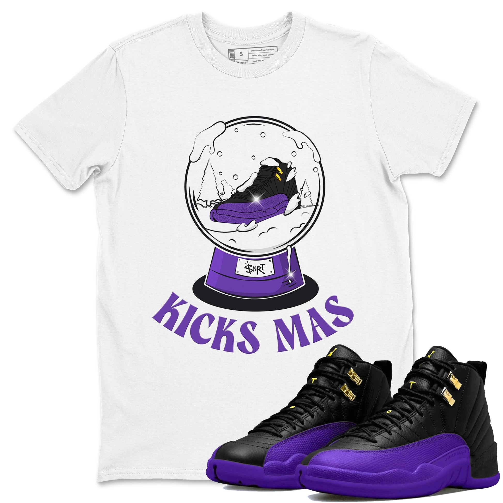 Air Jordan 12 Field Purple shirt to match jordans Snow Ball sneaker tees Christmas Outfit AJ12 Field Purple SNRT Sneaker Release Tees Unisex White 1 T-Shirt
