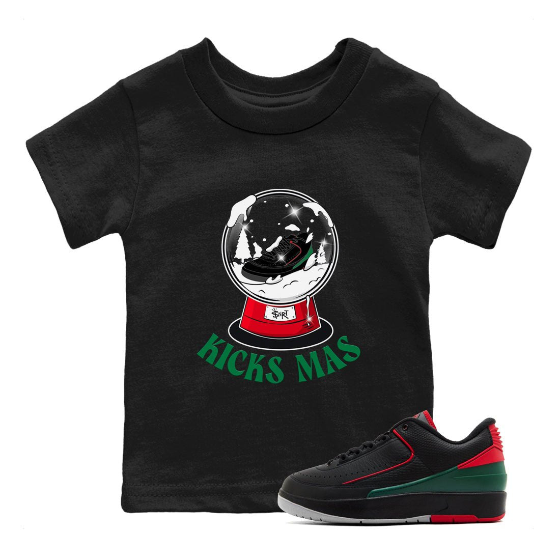 2s Christmas X-mas gift shirt to match jordans Snow Ball sneaker tees Air Jordan 2 Christmas SNRT Sneaker Release Tees Baby Toddler Black 1 T-Shirt