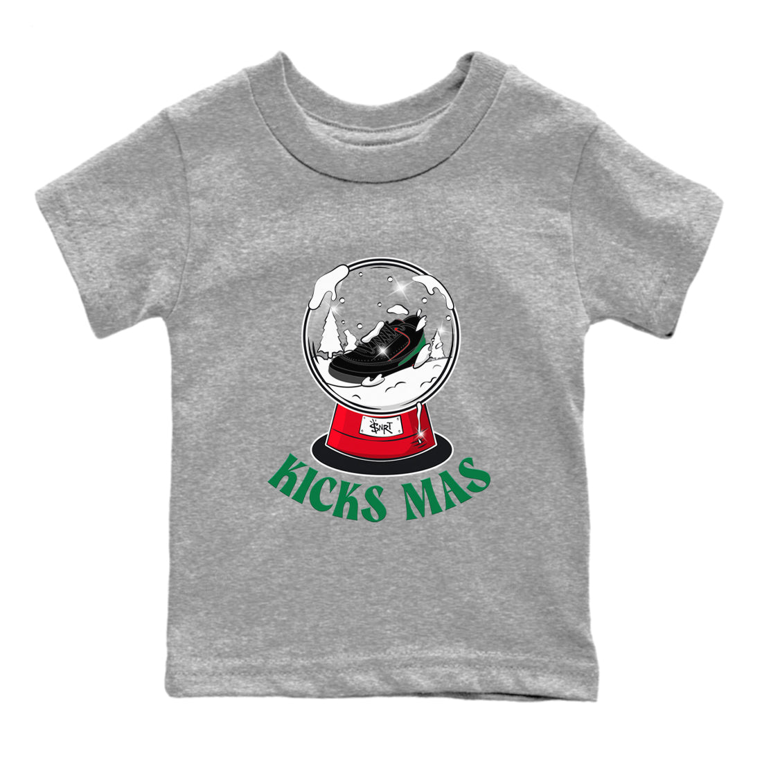 2s Christmas X-mas gift shirt to match jordans Snow Ball sneaker tees Air Jordan 2 Christmas SNRT Sneaker Release Tees Baby Toddler Heather Grey 2 T-Shirt