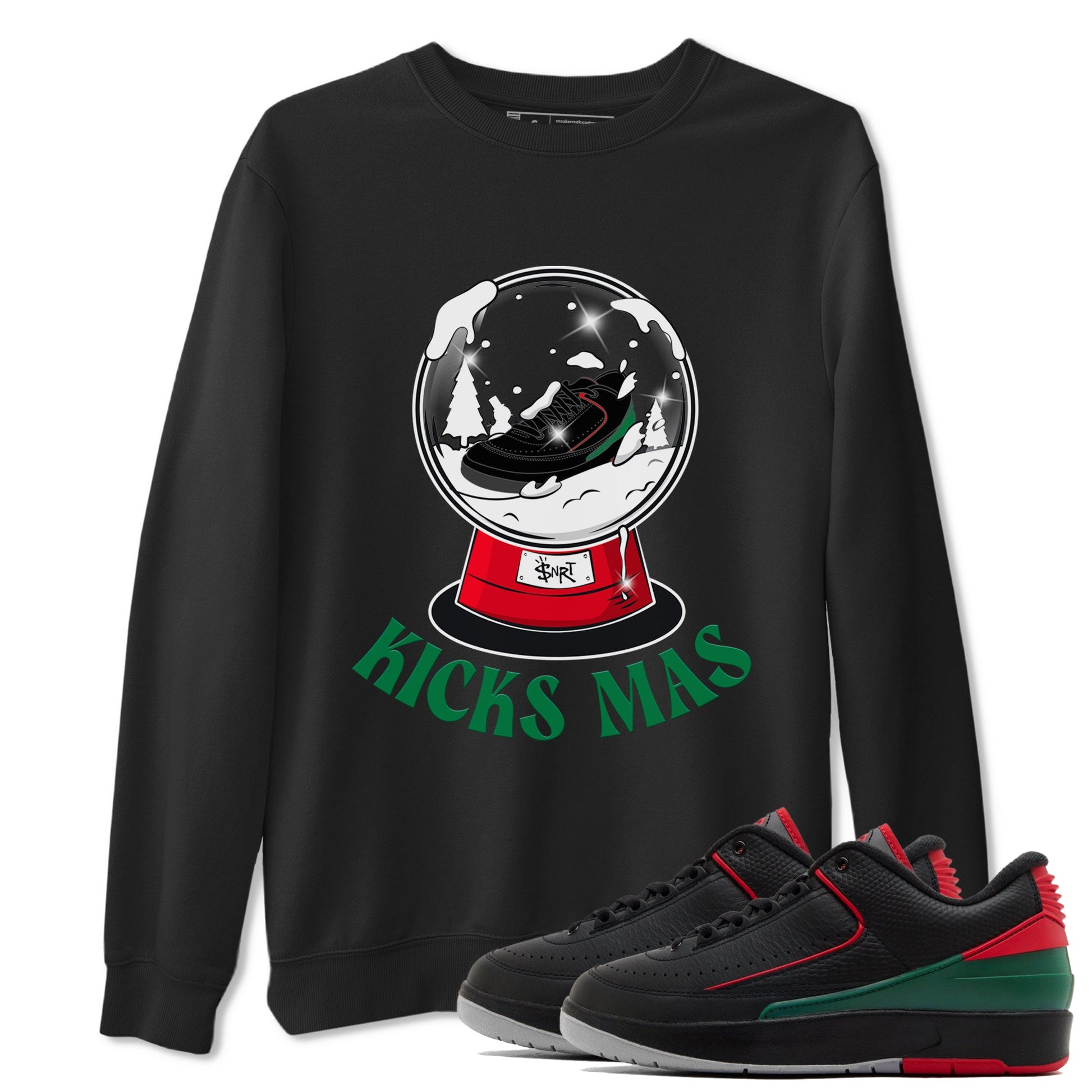 2s Christmas X-mas gift shirt to match jordans Snow Ball sneaker tees Air Jordan 2 Christmas SNRT Sneaker Release Tees Unisex Black 1 T-Shirt