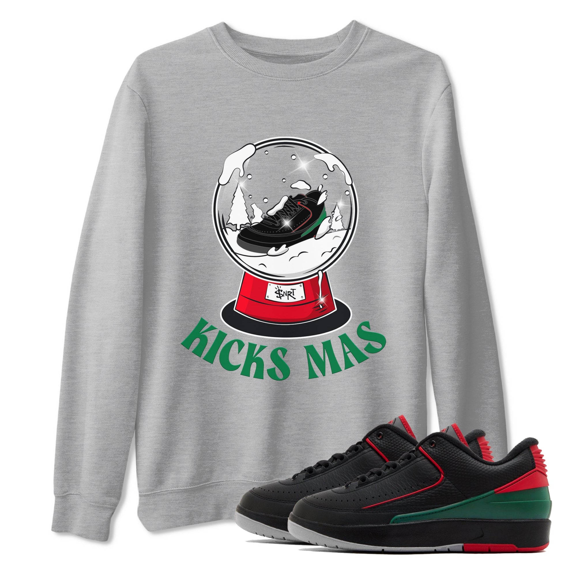 2s Christmas X-mas gift shirt to match jordans Snow Ball sneaker tees Air Jordan 2 Christmas SNRT Sneaker Release Tees Unisex Heather Grey 1 T-Shirt