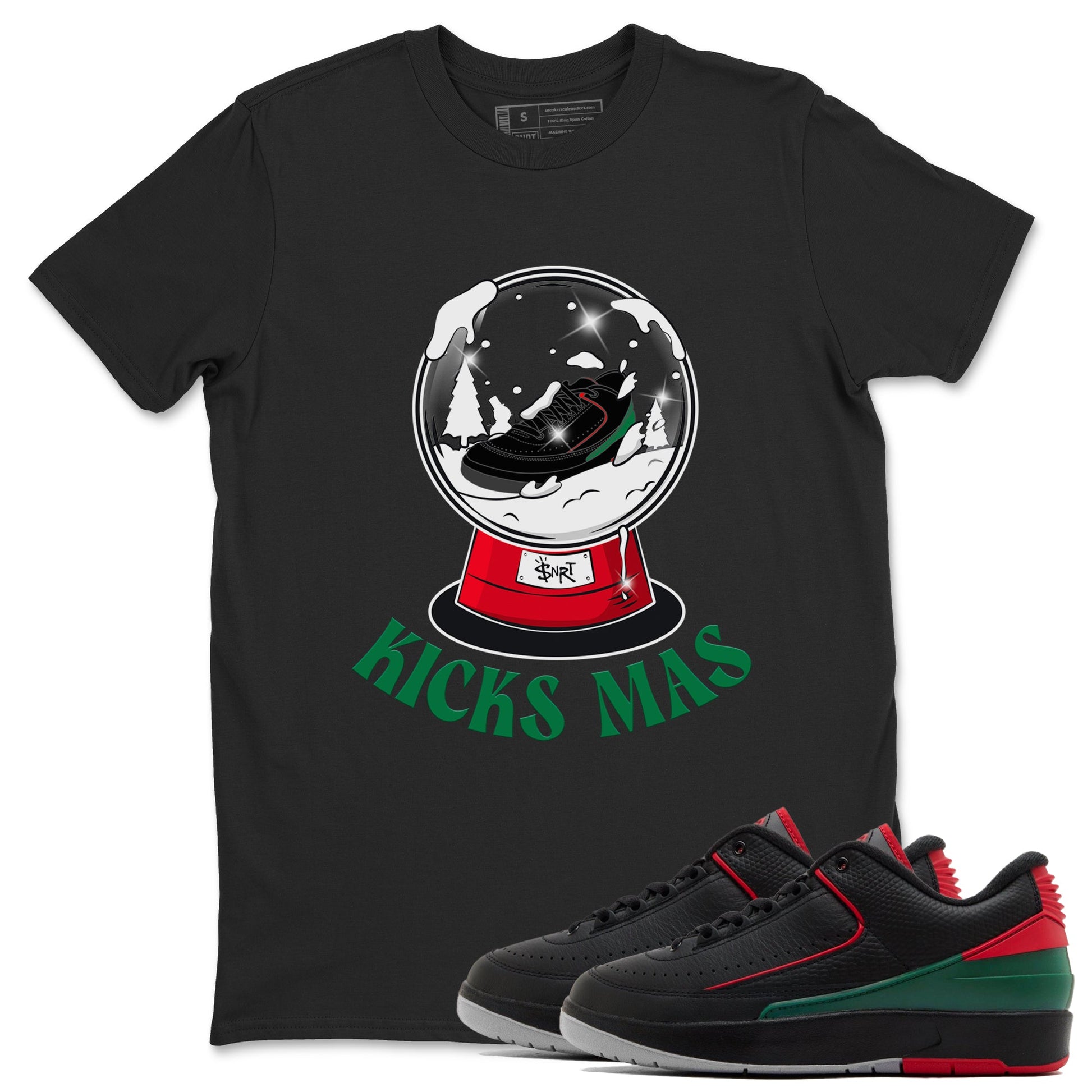 2s Christmas X-mas gift shirt to match jordans Snow Ball sneaker tees Air Jordan 2 Christmas SNRT Sneaker Release Tees Unisex Black 1 T-Shirt